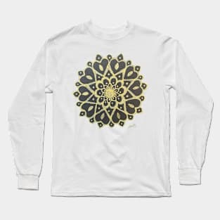 Gold and Black Mandala Long Sleeve T-Shirt